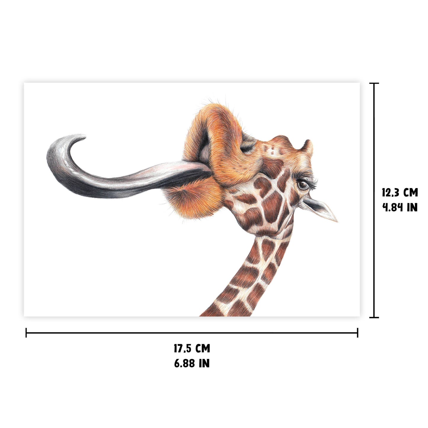 Lustige Giraffen-Grußkarte, Tier-Geburtstagskarte, leer