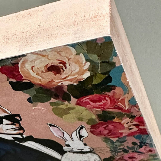 Holzkunst: Artwork "Easter Karl" (Basic), Handgefertigtes Kunstwerk aus Holz 15x15 cm