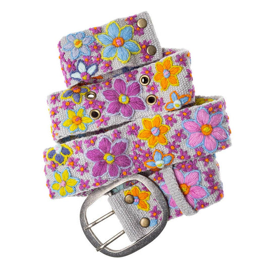 Gina Belt by Smitten – Hand-embroidered floral splendor from Peru