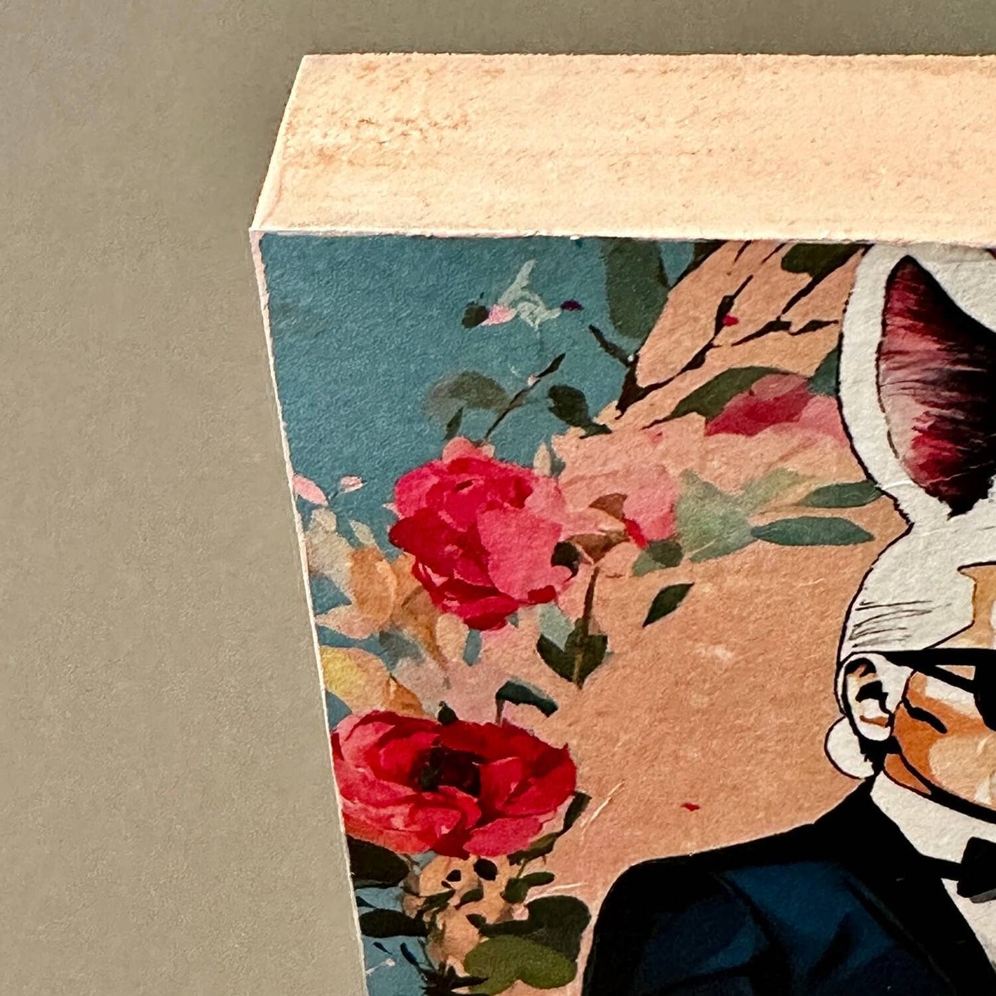 Holzkunst: Artwork "Easter Karl" (Basic), Handgefertigtes Kunstwerk aus Holz 15x15 cm