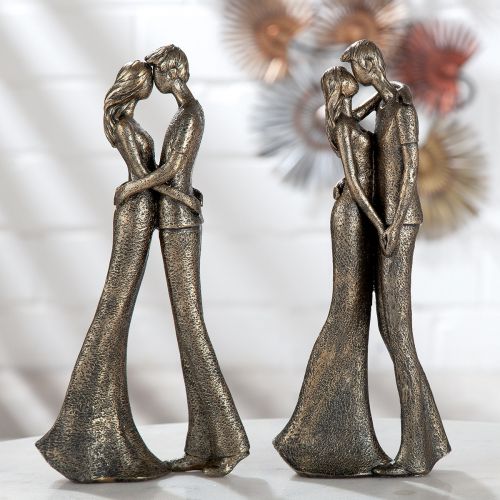 Romance – figure made of synthetic resin in bronze look