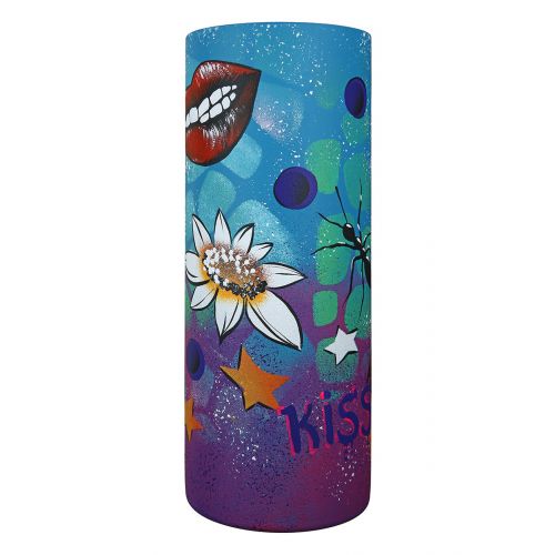 Street Art Vase – Glasvase mit Graffitimotiv und Herzdesign