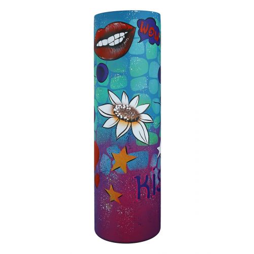 Street Art Vase – Glasvase mit Graffitimotiv und Herzdesign