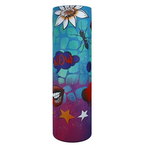 Street Art Vase – Glasvase mit Graffitimotiv und Herzdesign