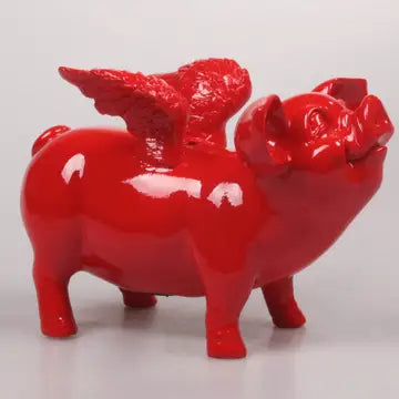 PIGGY BANK WITH WINGS Red