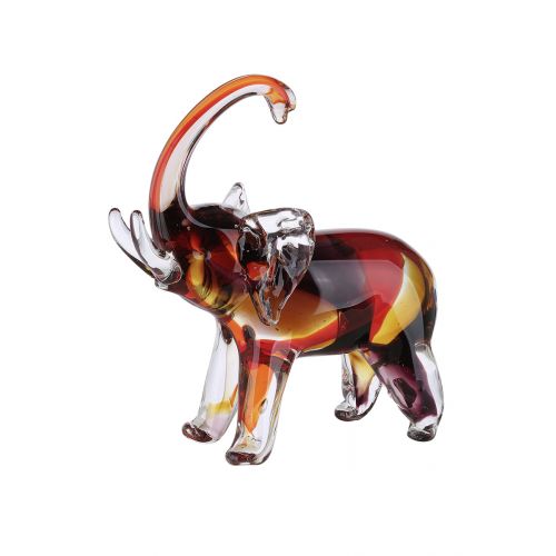 Elephant – Mouth-blown glass figure in red