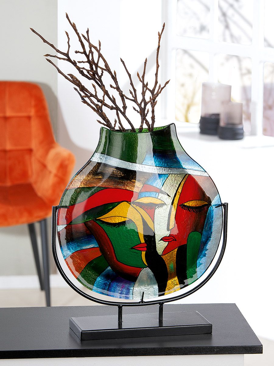 Vero – Handbemalte Gesichtsvase aus Glas