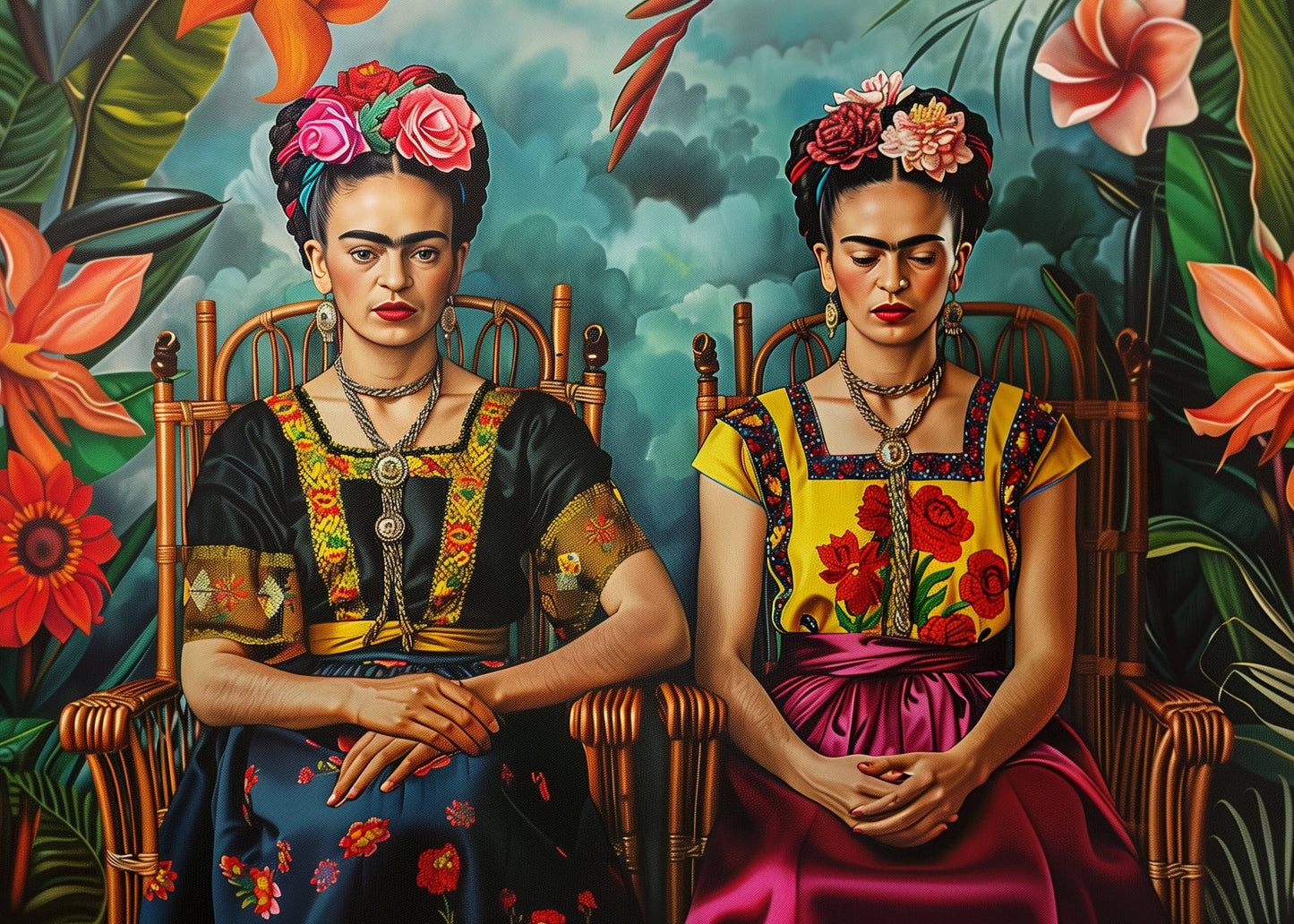 Frida Kahlo: Two Fridas | Fripperies – Künstlerische Karte im A6-Format