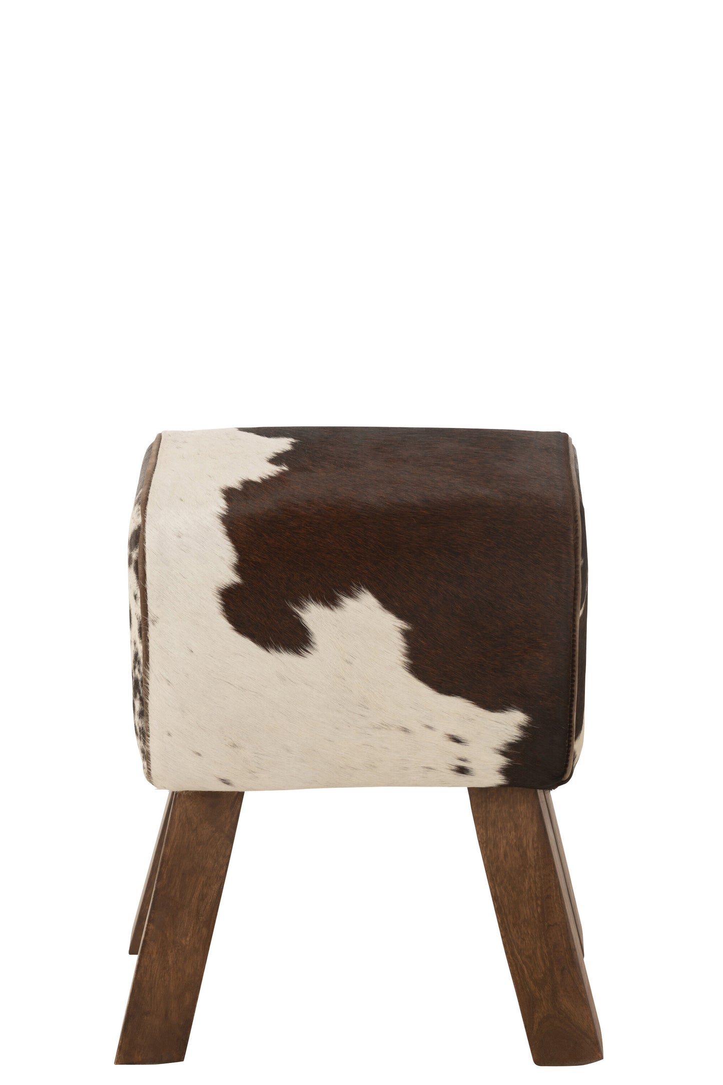 Hocker „Kuh“ – Rustikaler Charme aus Mangoholz und Kuhfell