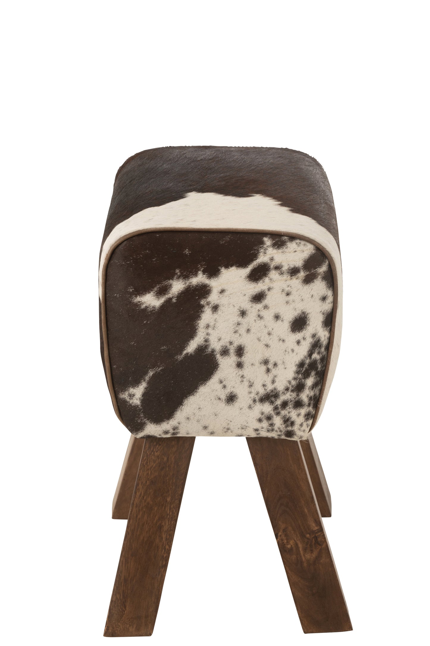 Hocker „Kuh“ – Rustikaler Charme aus Mangoholz und Kuhfell