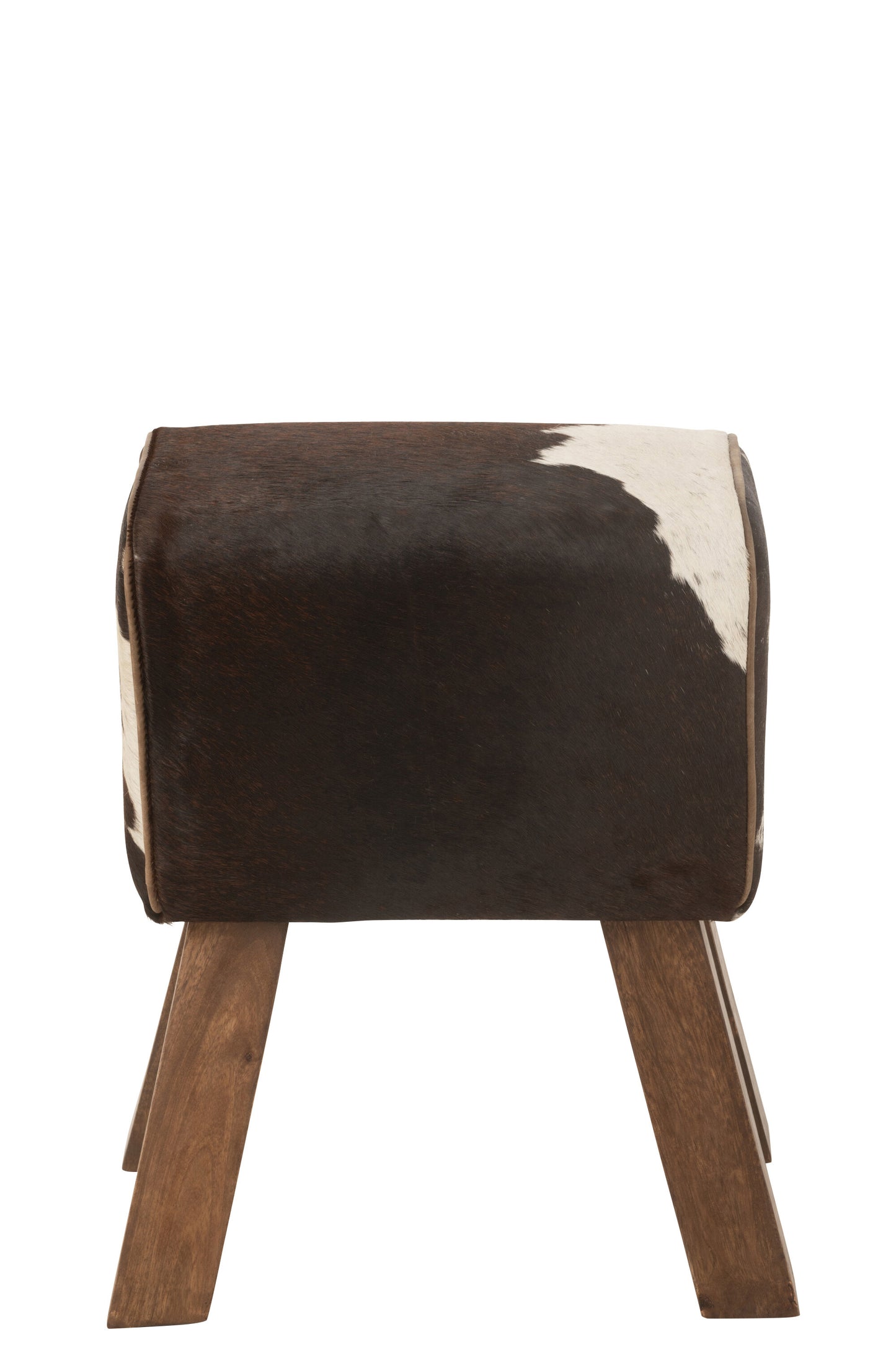 Hocker „Kuh“ – Rustikaler Charme aus Mangoholz und Kuhfell