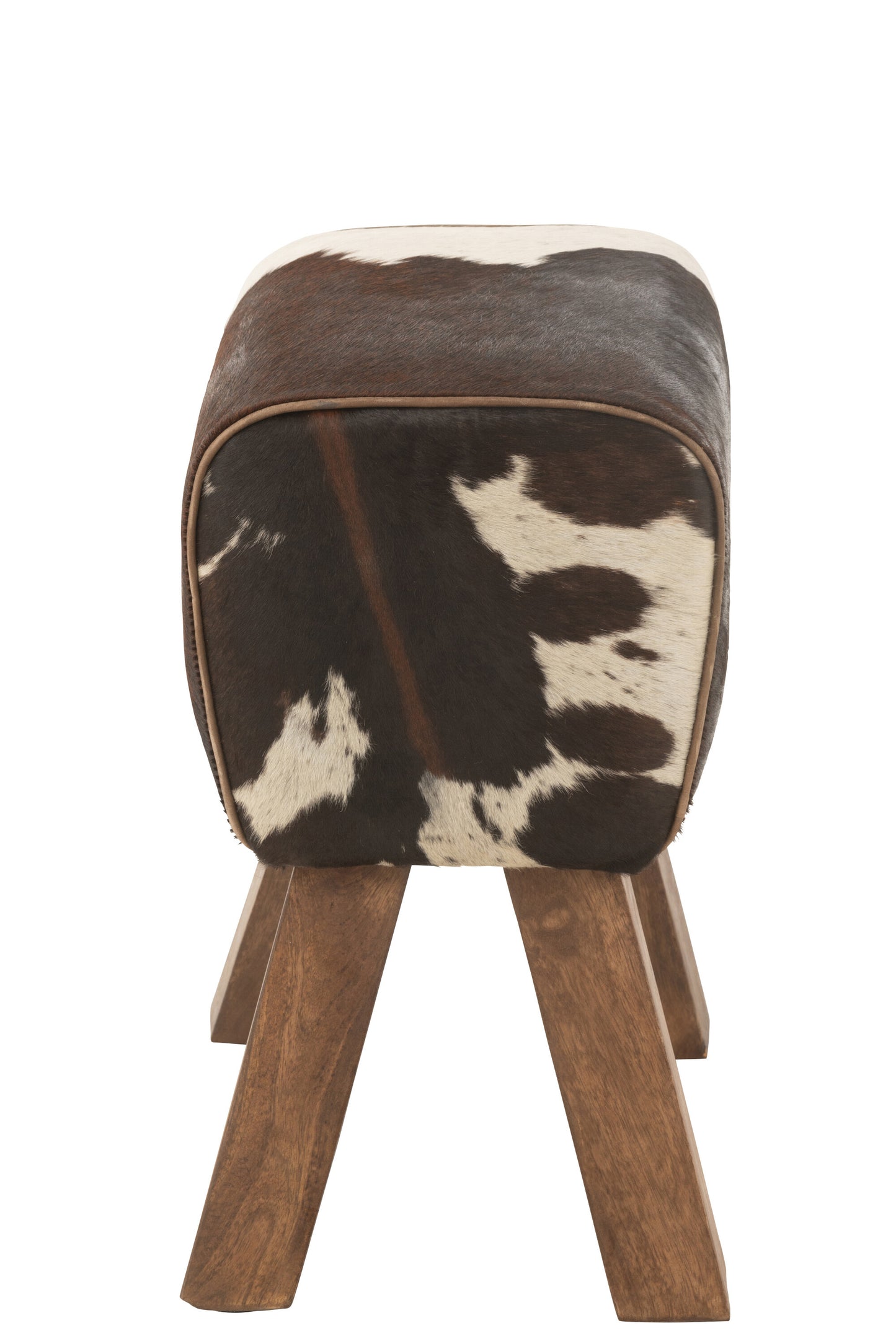 Hocker „Kuh“ – Rustikaler Charme aus Mangoholz und Kuhfell