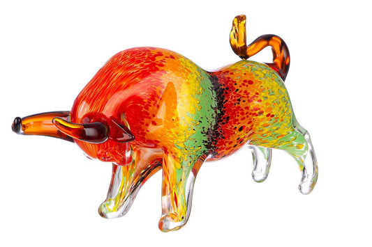 Bull – Handcrafted glass figure in bright colors