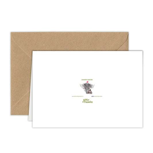 Lustige Elefanten-Weihnachtskarte – Tier-Grußkarten