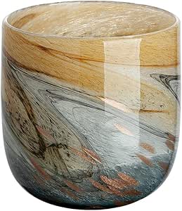 Vida – glass vase in blue and brown, height 30.5 cm
