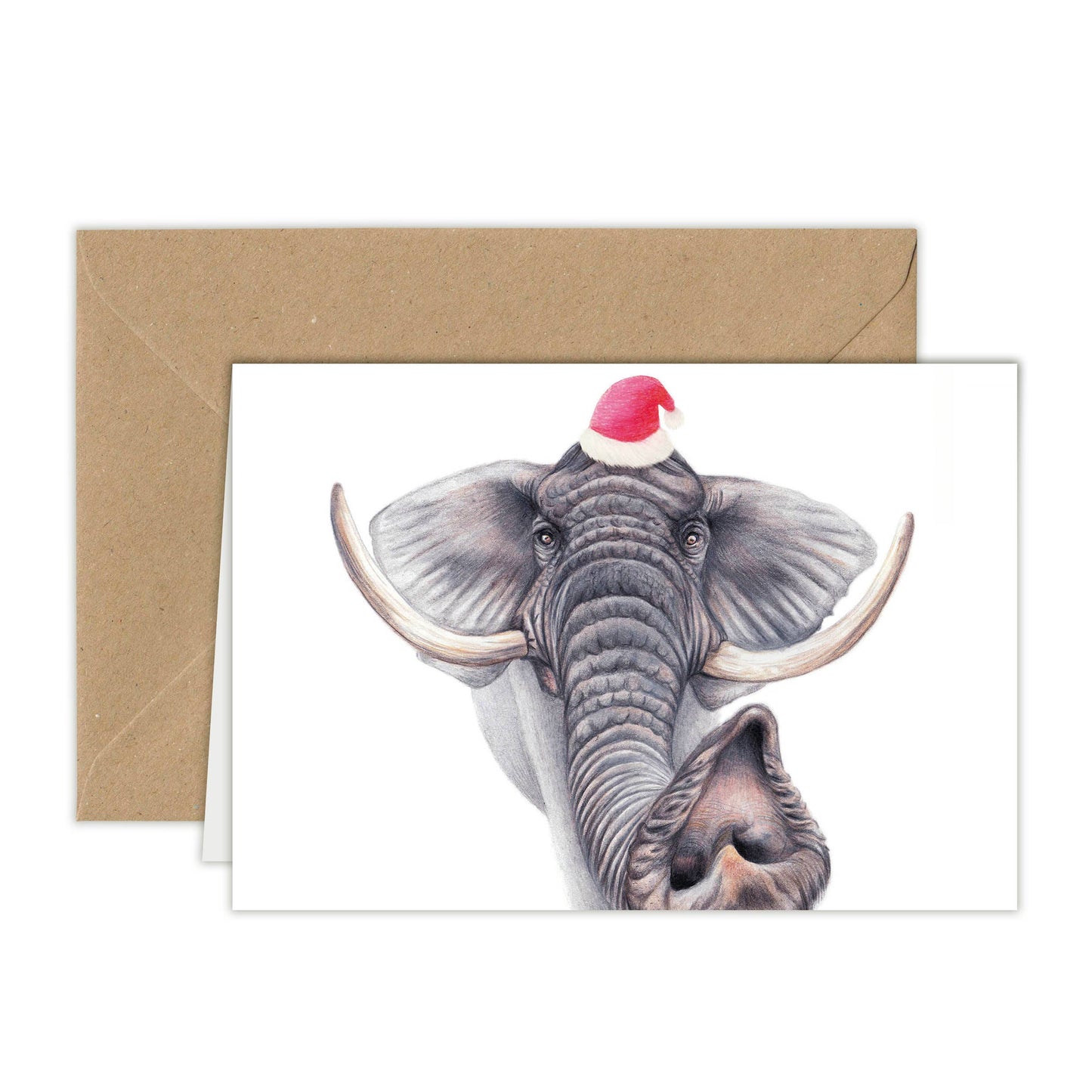 Lustige Elefanten-Weihnachtskarte – Tier-Grußkarten
