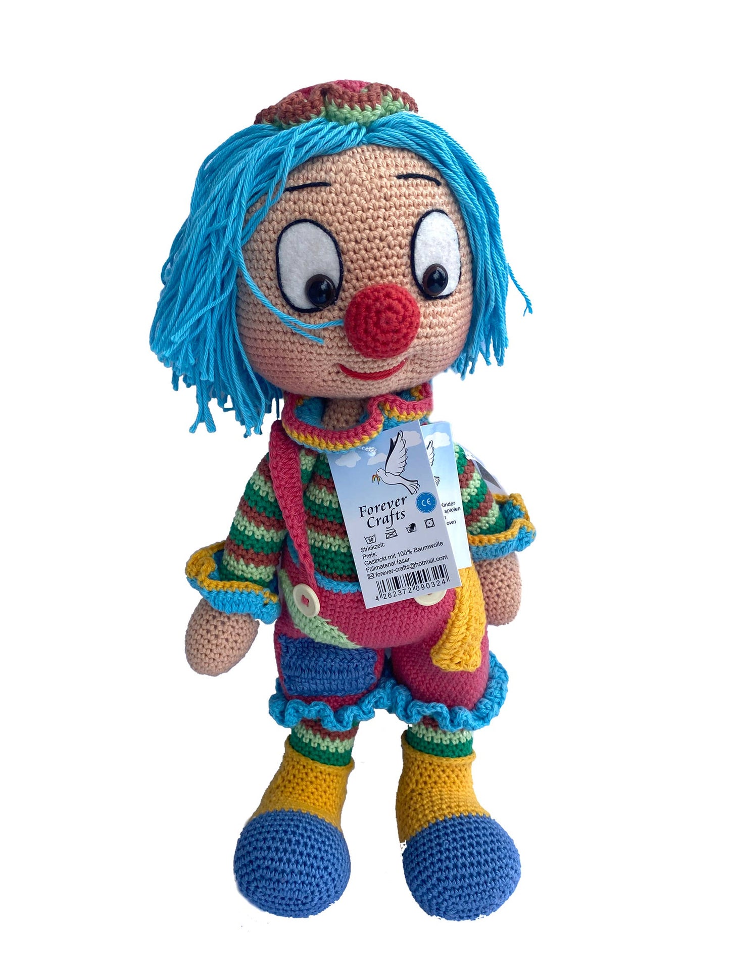 Straight-Haired Clown – Handmade Doll