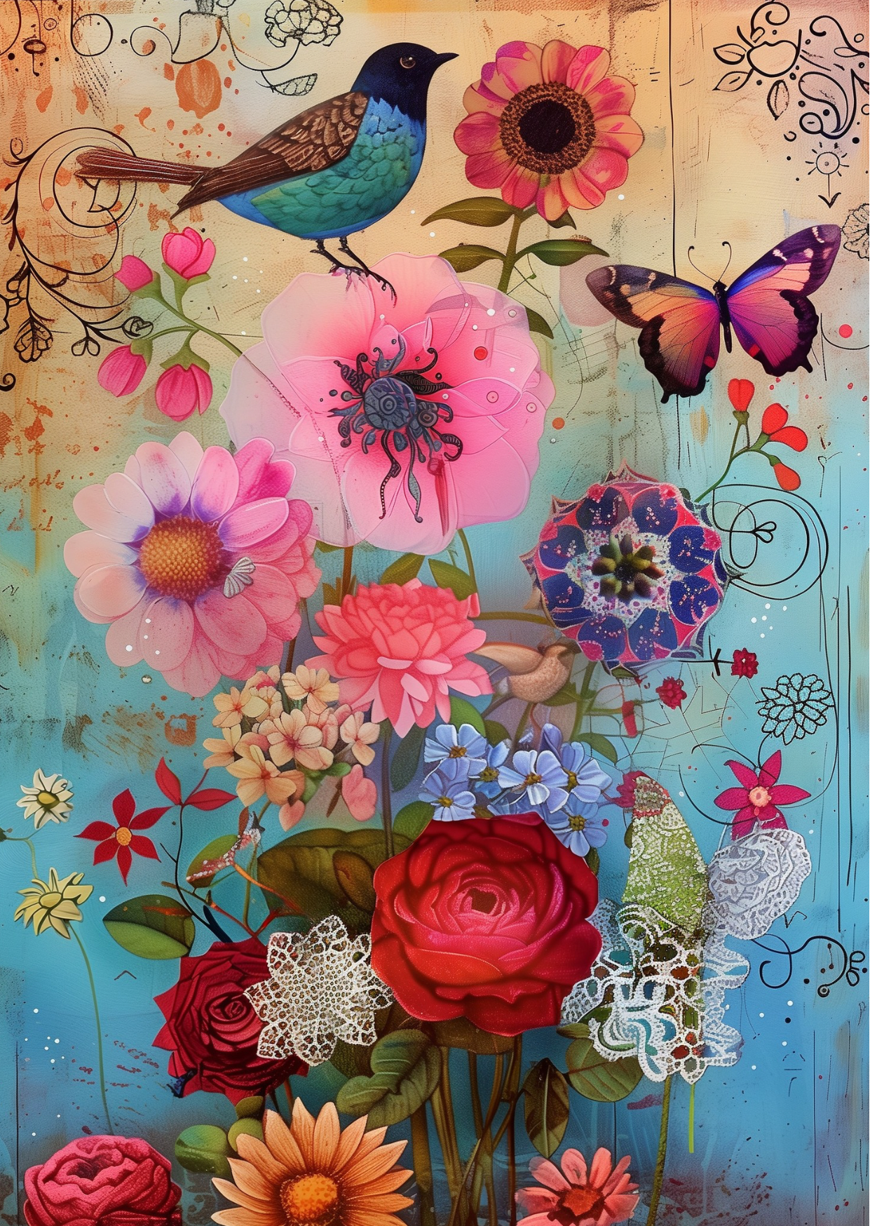 Floral Ladies: Liebe – Karte von Fripperies