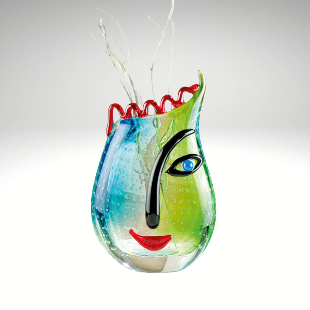 Glasart face vase