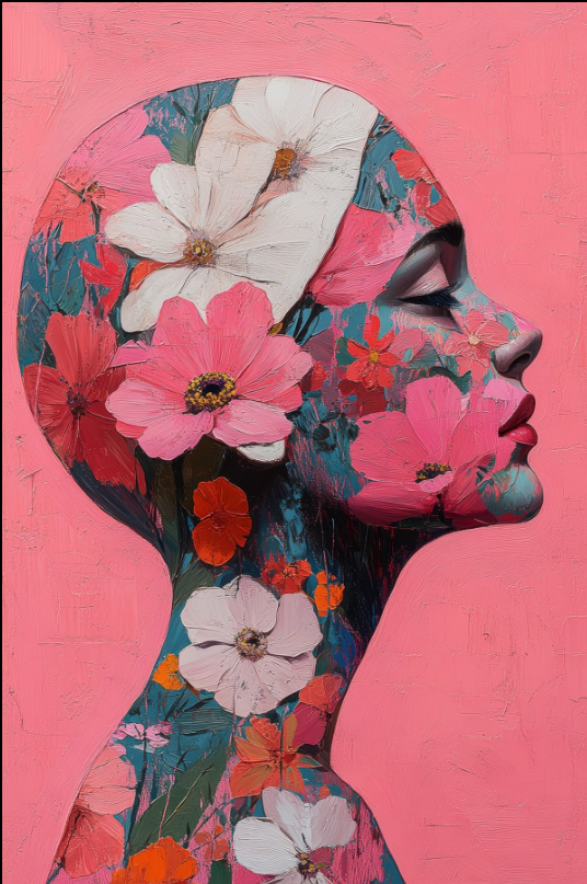"Floral Enigma XXL – Giclée on high-quality cotton canvas