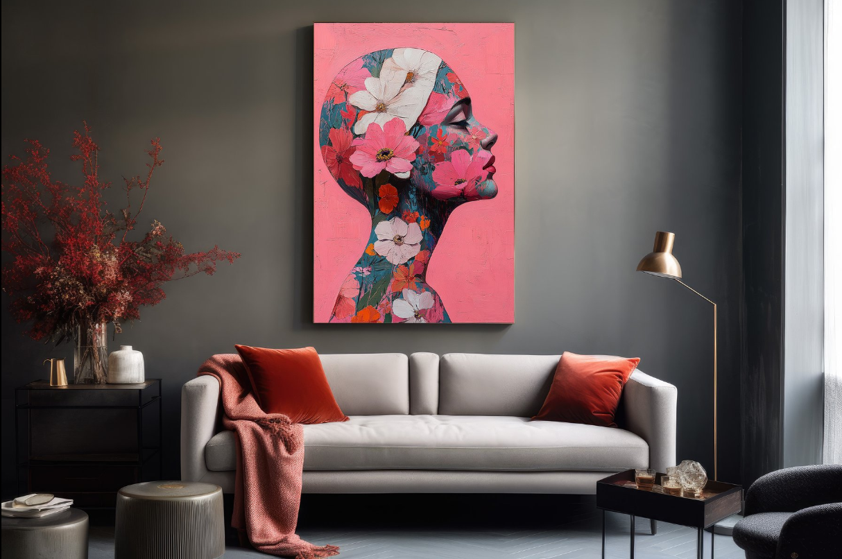 "Floral Enigma XXL – Giclée on high-quality cotton canvas