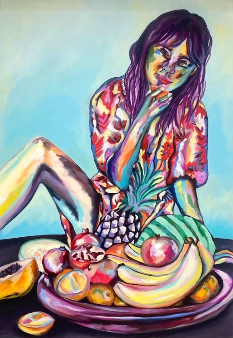 Obst auf dem Tisch - Gemälde von Claudia Ditters