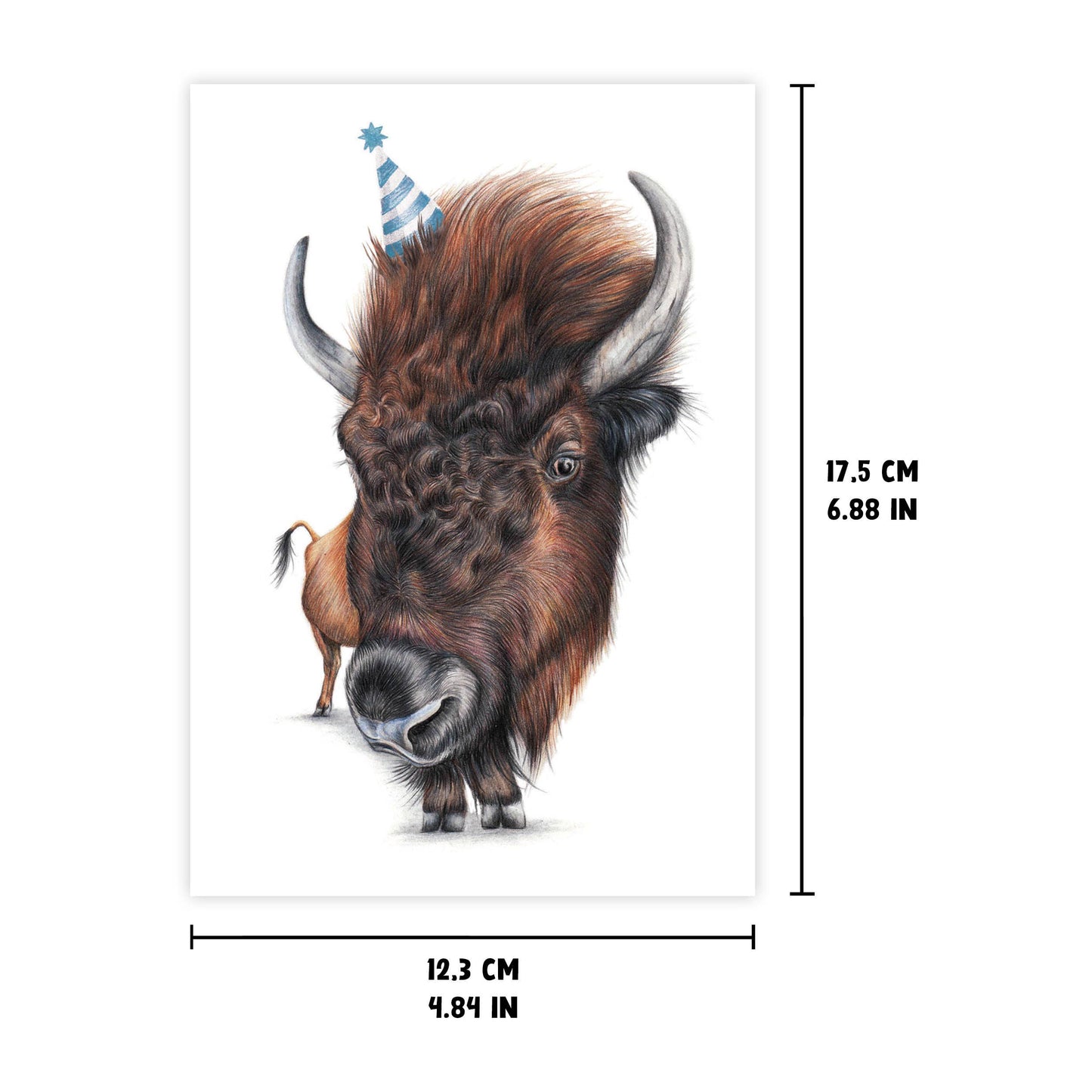 Lustige Bison-Geburtstagskarte, Tier-Grußkarten, Büffel