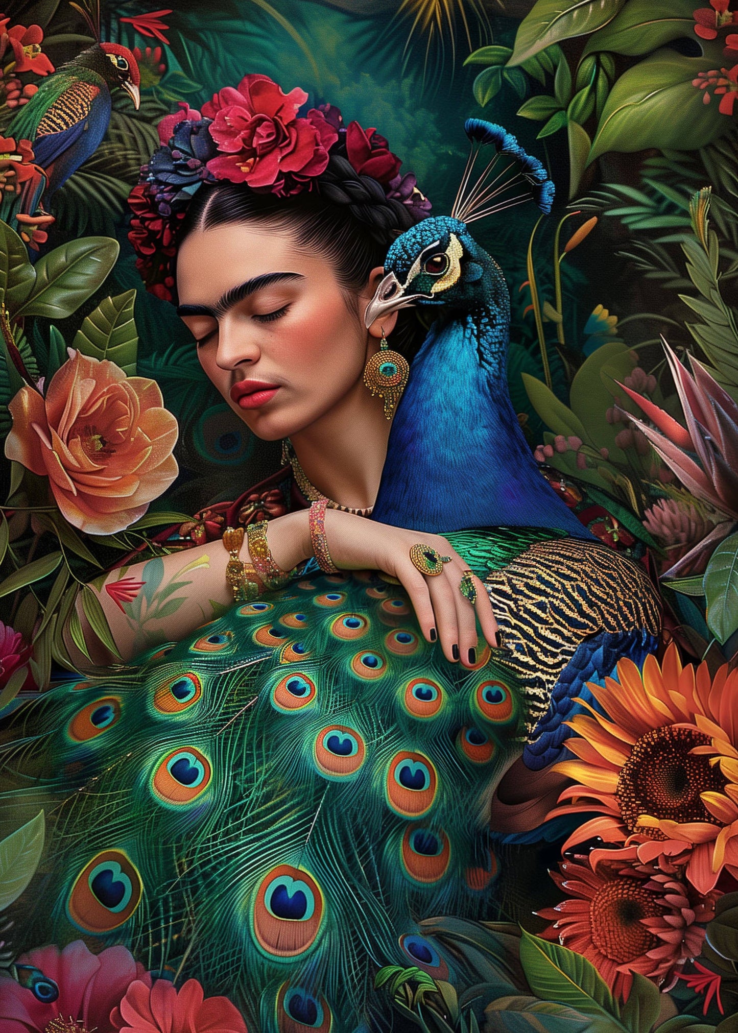 Frida Kahlo: Pfau | Fripperies – Kunstvolle Karte im A6-Format