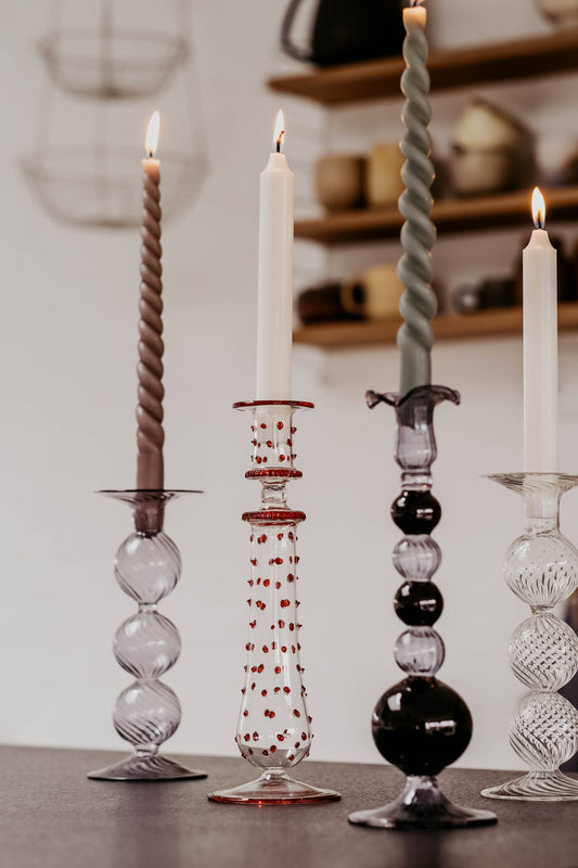 The Dots Clear/Red – Candlestick by Moonlight Copenhagen