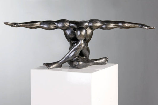 Figur"Cliffhanger"ant.silber,B61cm
