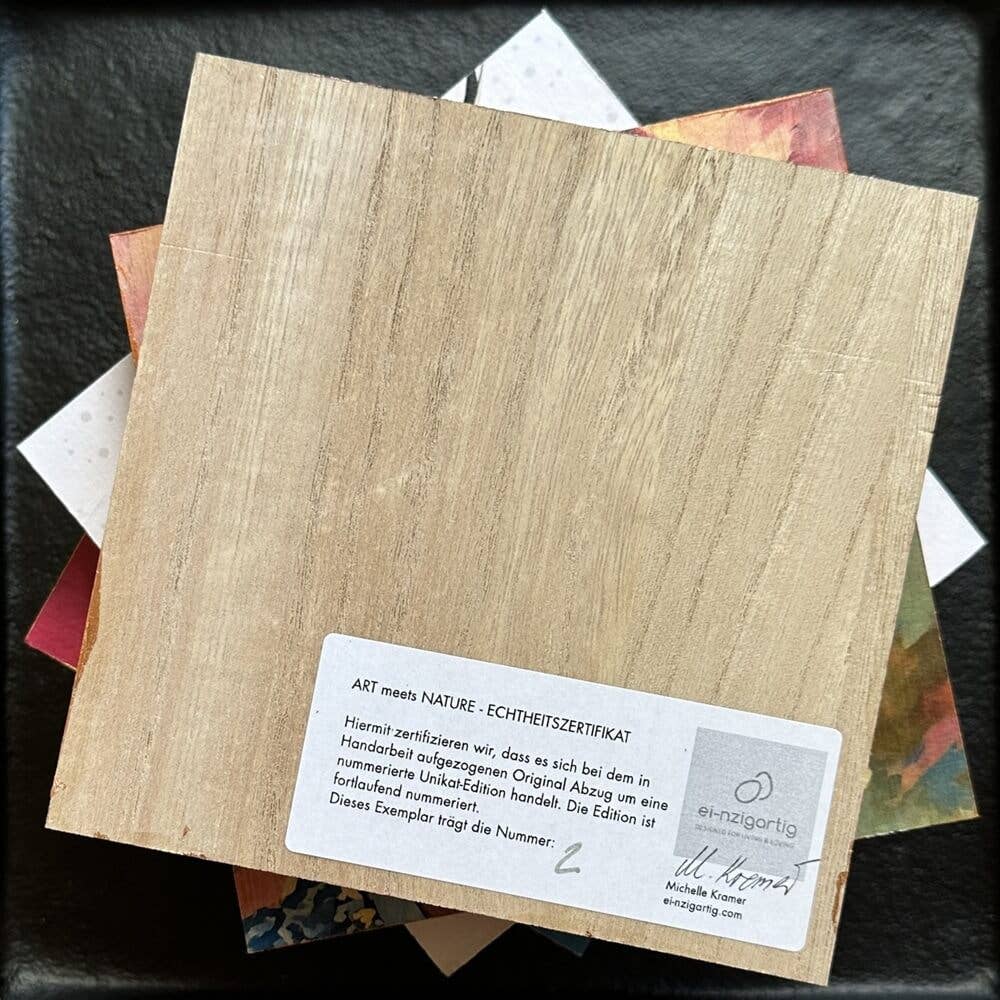 Klopf auf Holz: Impressed David – Handgefertigtes Kunstwerk aus Holz 15x15 cm