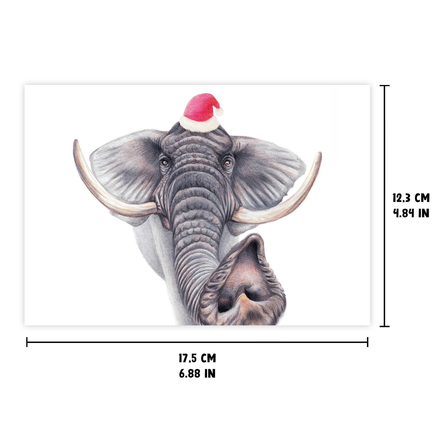 Lustige Elefanten-Weihnachtskarte – Tier-Grußkarten