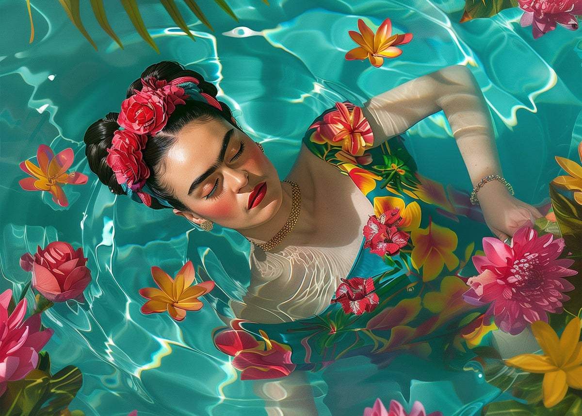 Frida Kahlo: Floating | Karte von Fripperies