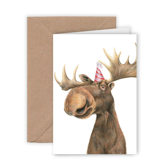 Funny Moose Birthday Card – For all winter occasions