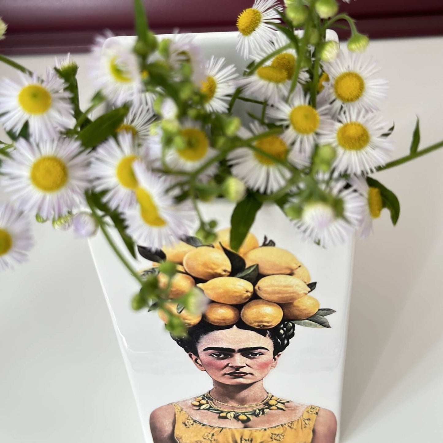 Vase stoneware "Lemon Frida", 16 cm