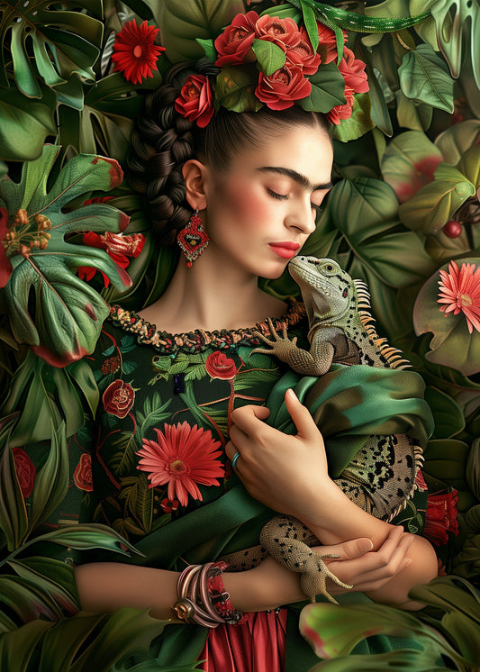 Frida Kahlo: Lizard | Fripperies – Artistic card in A6 format 