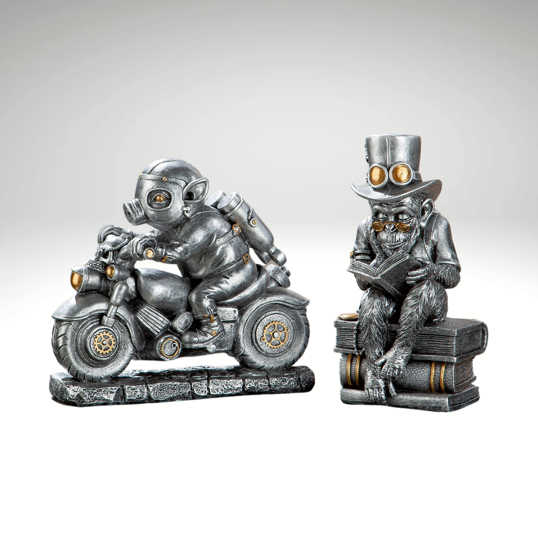 Figur Affe "Steampunk Reading Ape"