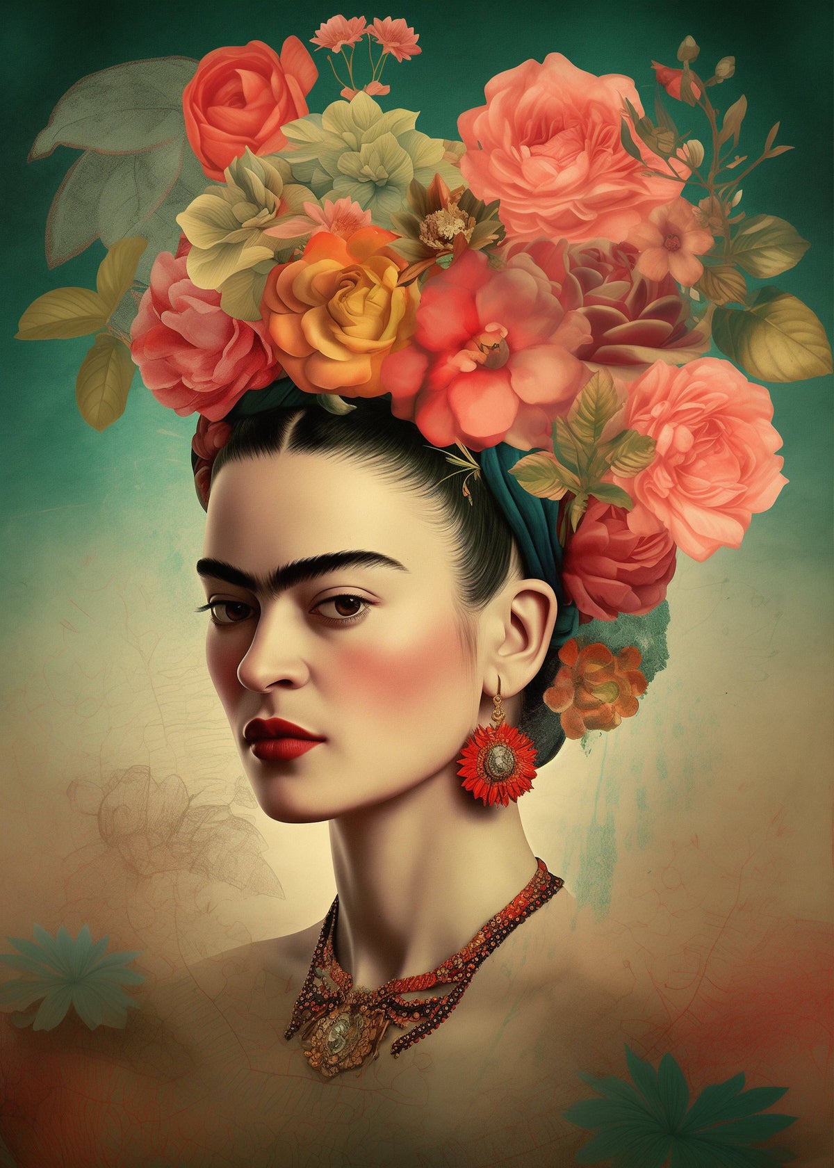 Frida Kahlo: Vintage Schönheit | Karte | Fripperies