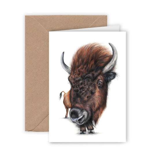 Funny Bison Greeting Card, Animal Birthday Card