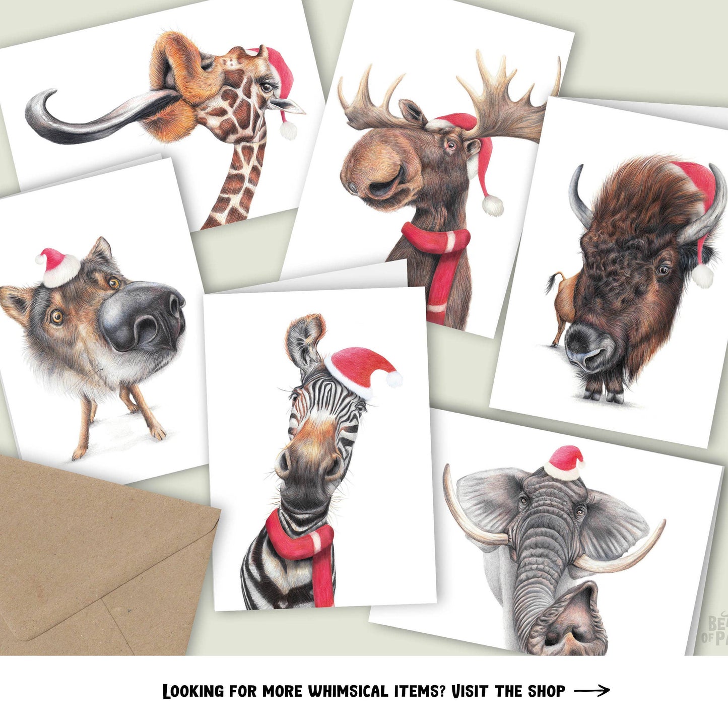 Funny Wolf Christmas Card – An Animal Greeting for Christmas