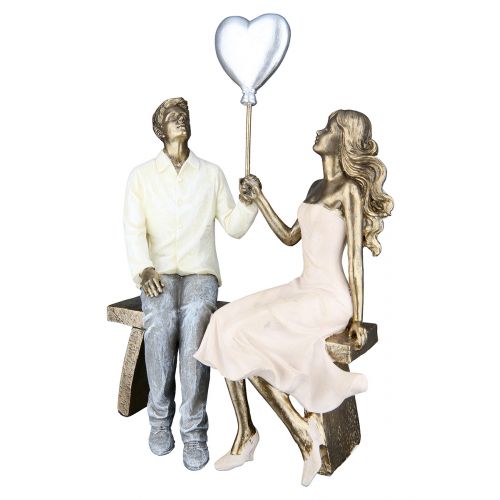 Couple - Romantic resin figure with heart balloon