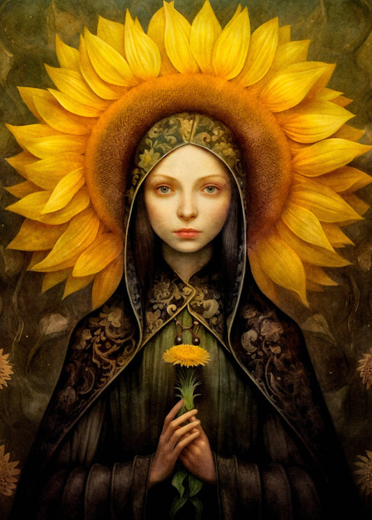 Madonna's Flower: Yellow – Elegant card from Fripperies