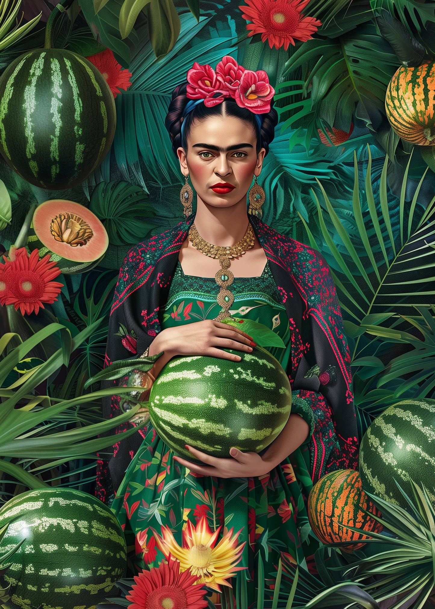 Frida Kahlo: Watermelon | Fripperies – Artistic card in A6 format