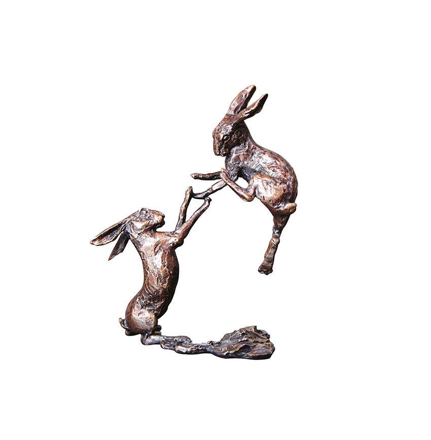 Butler &amp; Peach miniature boxing rabbit made of bronze