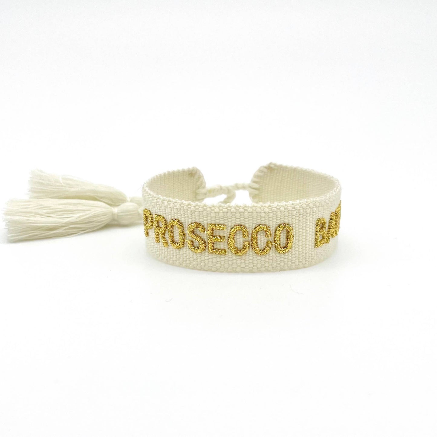 PROSECCO BABY – Gewebtes Statement-Armband mit Charme