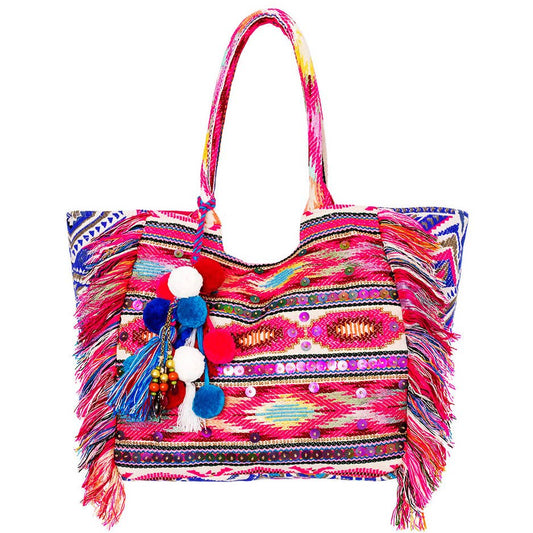 Whether on the beach, in the office or while shopping, this beautiful bag is a wonderful companion that will put you in a good mood with its fresh colors. Handmade in India.