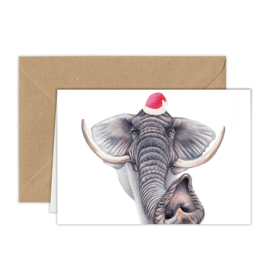 Funny Elephant Christmas Card – Animal Greeting Cards