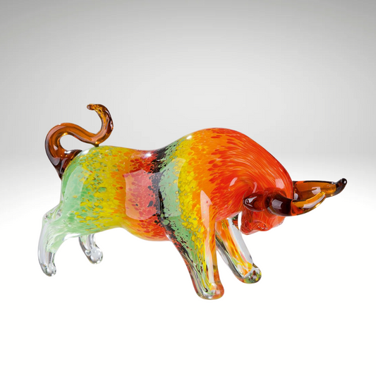 Bull – Handcrafted glass figure in bright colors