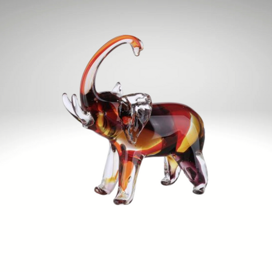 Elephant – Mouth-blown glass figure in red