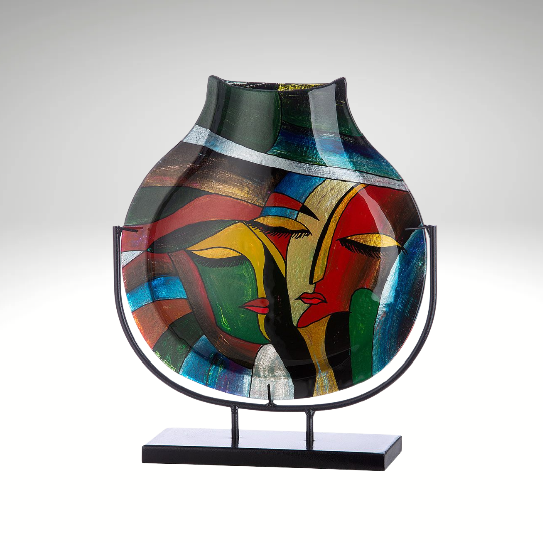 Vero – Hand-painted glass face vase